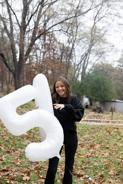 IWERP White Number 9 Balloon 40-Inch — Giant 9th Birthday Foil Balloon