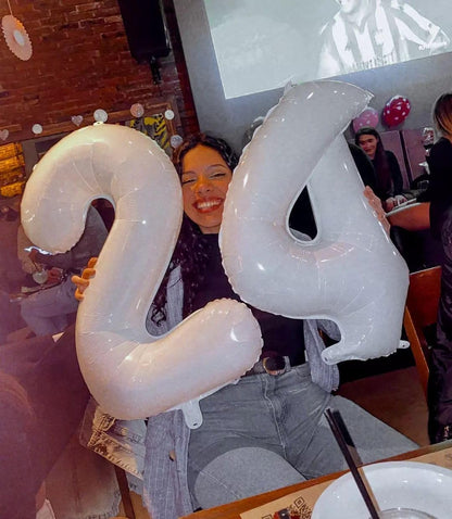 IWERP White Number 9 Balloon 40-Inch — Giant 9th Birthday Foil Balloon