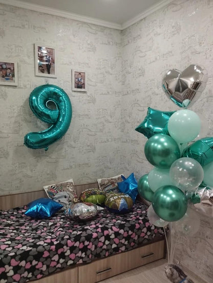 IWERP Teal 40-Inch 8 Balloon – 8th Birthday Decorations | Teal Party Supplies