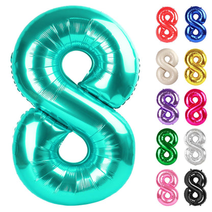 IWERP Teal 40-Inch 8 Balloon – 8th Birthday Decorations | Teal Party Supplies