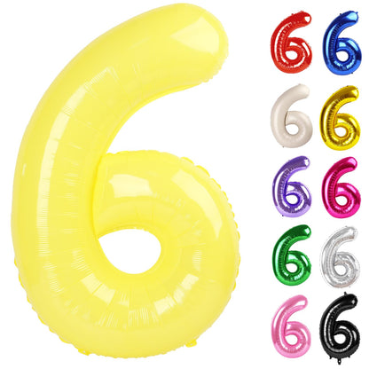 IWERP Yellow Number 6 Balloon 40 Inch – 6th Birthday Decorations