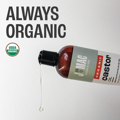 J Mac Botanicals Organic Castor Oil, Cold-Pressed (32 oz) – Two 16 oz Bottles, Hexane-Free for Face, Skin, Eyelashes