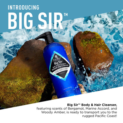 Jack Black Big Sir Body & Hair Cleanser – 33 oz, Marine Accord & Amber | Sulfate-Free