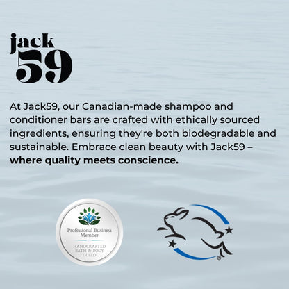 Jack59 All Natural Shampoo Bar for Normal Hair (3oz) | Volume, Shine & Static Reduction