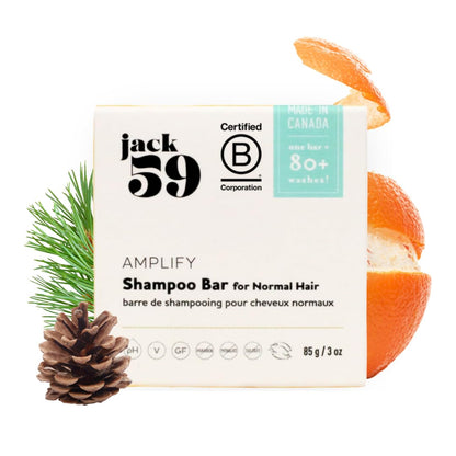 Jack59 All Natural Shampoo Bar for Normal Hair (3oz) | Volume, Shine & Static Reduction