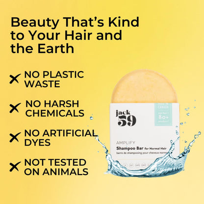 Jack59 All Natural Shampoo Bar for Normal Hair (3oz) | Volume, Shine & Static Reduction