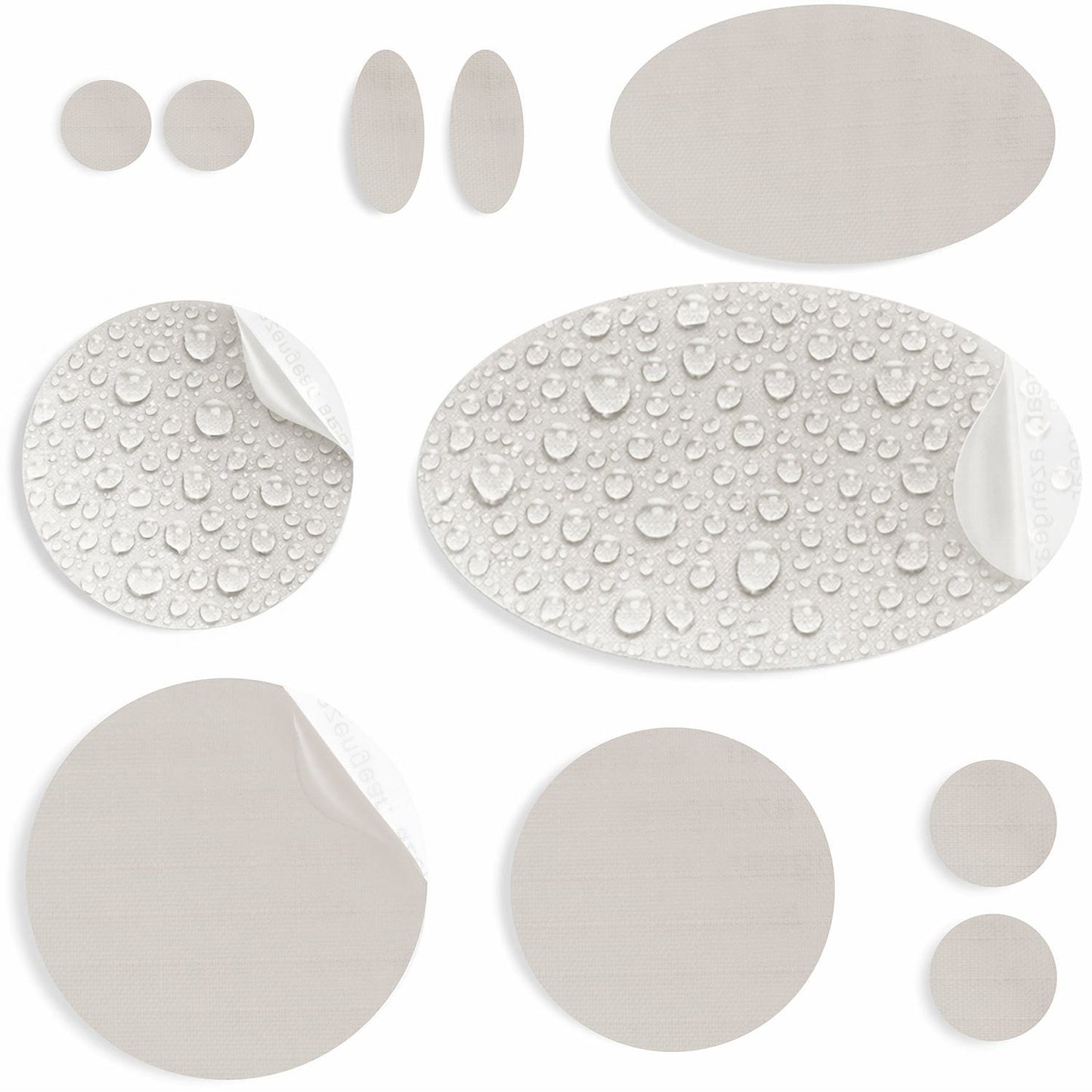 Repair Patches (30+ Colours) for Puffer Jackets, Tents, Upholstery - Stick On, Waterproof, Tear-Cold-Heat-Resistant