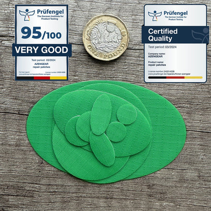 Repair Patches (30+ Colours) for Puffer Jackets, Tents, Upholstery - Stick On, Waterproof, Tear-Cold-Heat-Resistant