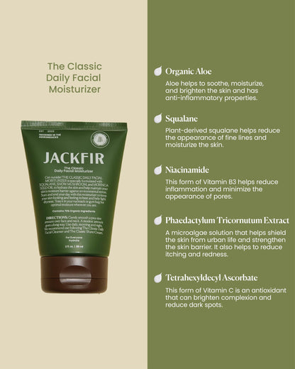 Jackfir The Classic Daily Facial Moisturizer – Organic, EWG Verified Face Cream for All Skin Types