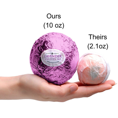 Enliven Me Lavender Bath Bomb with Necklace – Extra Large 10 oz, Made in USA | Jackpot Candles