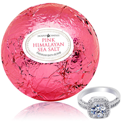 Surprise Ring Bath Bomb – Extra Large 10 oz, Pink Himalayan Sea Salt, USA Made