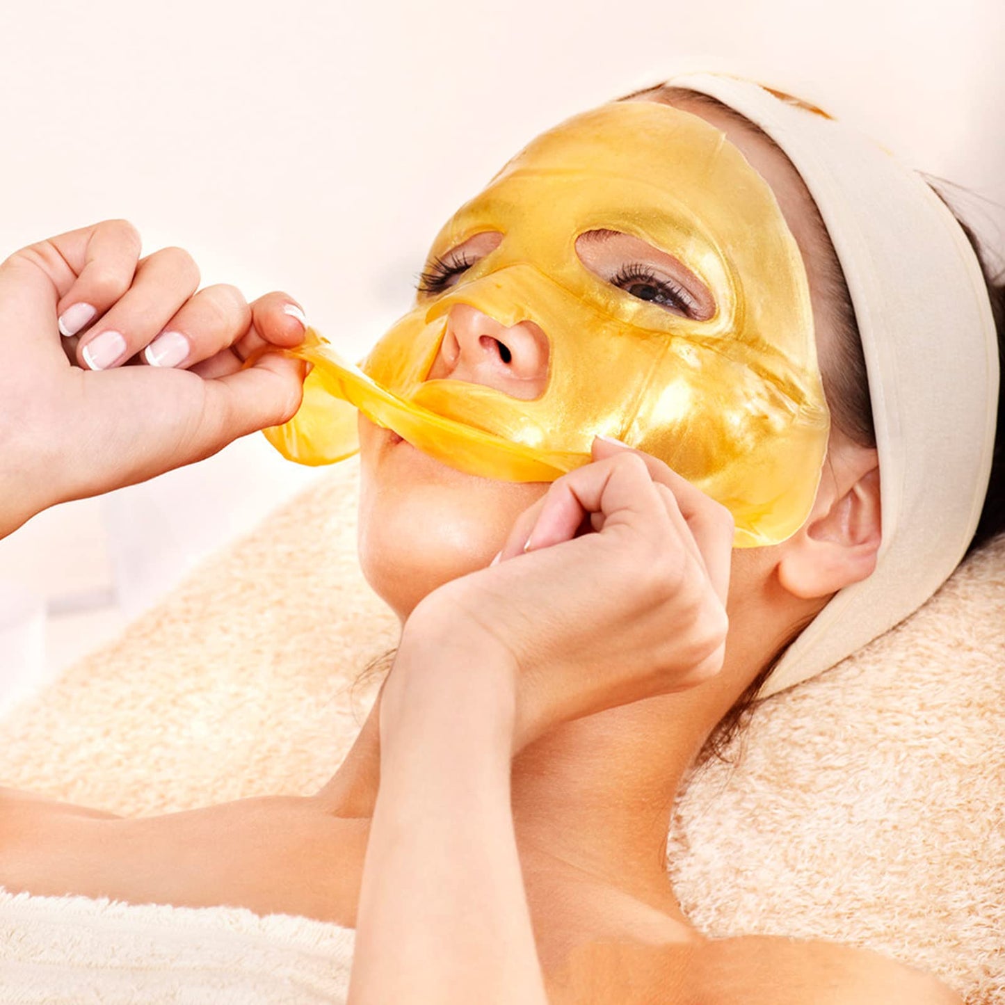 Jakuva 24k Gold Gel Facial Mask – Deep Hydration, Collagen & Hyaluronic Acid, 15 Pcs
