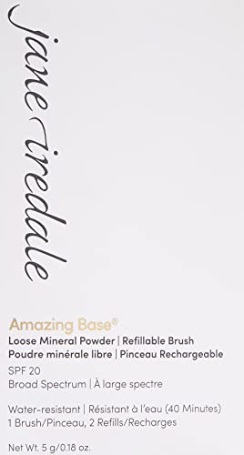 jane iredale Amazing Base Refillable Brush, Autumn – Mineral Foundation with SPF 20/15 (0.18 oz)