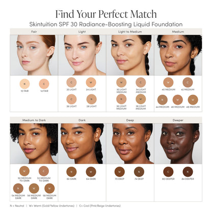 Jane Iredale Skintuition SPF 30 Radiance Foundation 80 Deeper | Buildable Medium Coverage, Skin-Like Finish