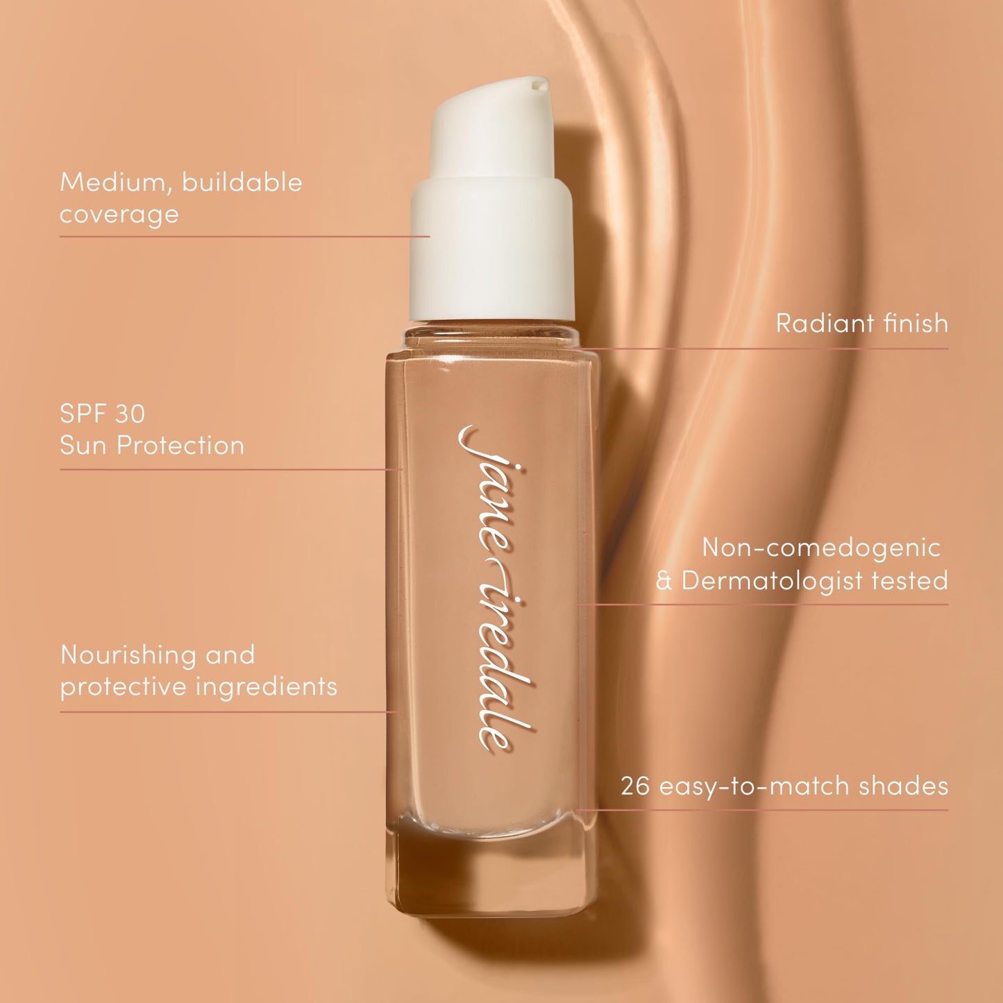 Jane Iredale Skintuition SPF 30 Radiance Foundation 80 Deeper | Buildable Medium Coverage, Skin-Like Finish