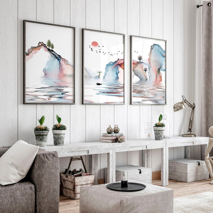 Japan print | set of 3 framed wall art prints