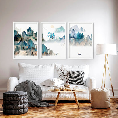 Japan art prints | set of 3 wall art prints for living room