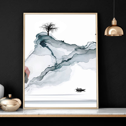 Landscape art sunset | set of 3 framed wall art