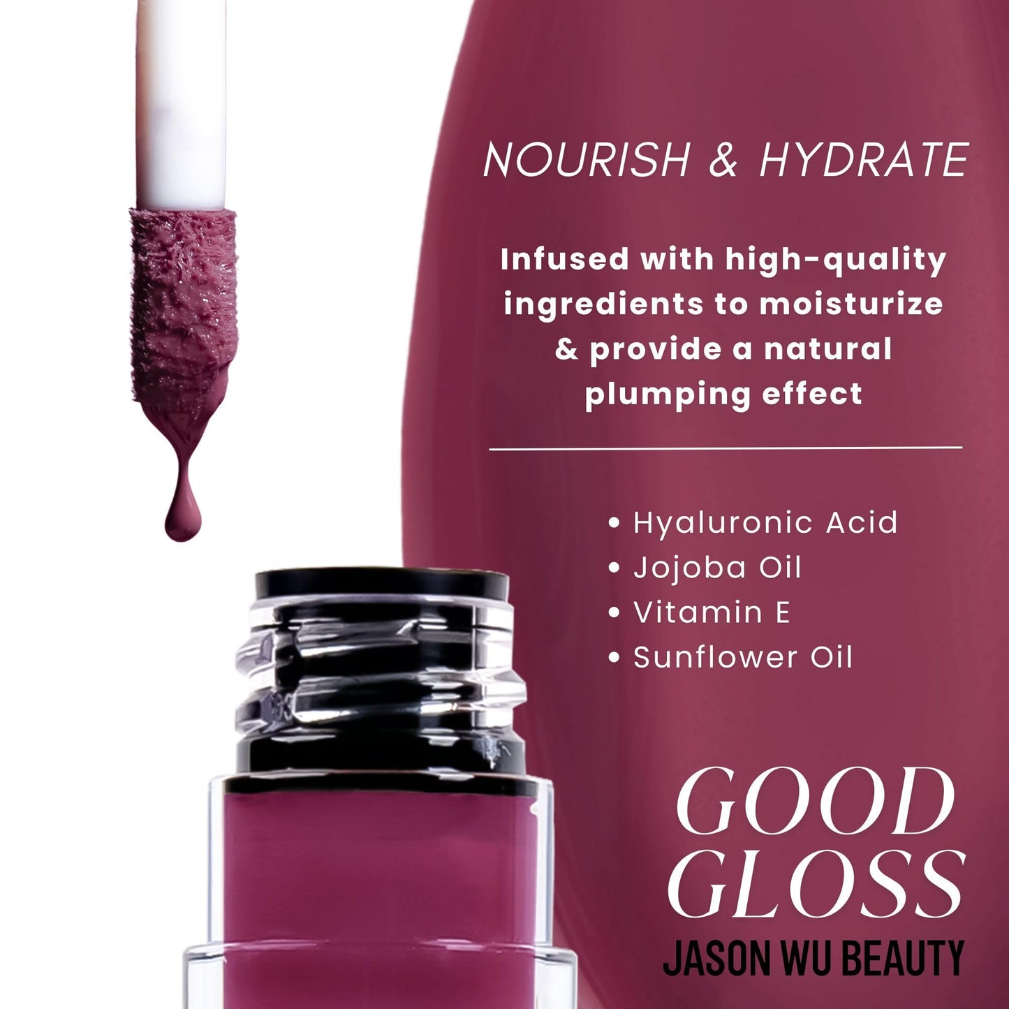 Jason Wu Good Gloss GG08 Raspberry Sorbet – Hydrating Non-Sticky Lip Gloss