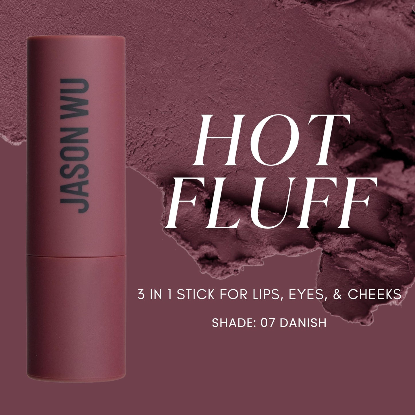 Jason Wu Beauty Hot Fluff Modern Matte Lipstick – 3-in-1 Lipstick, Blush & Shadow, 3.8g