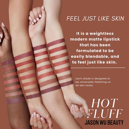 Jason Wu Hot Fluff Modern Matte Lipstick – 3-in-1 Lip/Blush/Shadow (Pecan Pie, 3.8g)