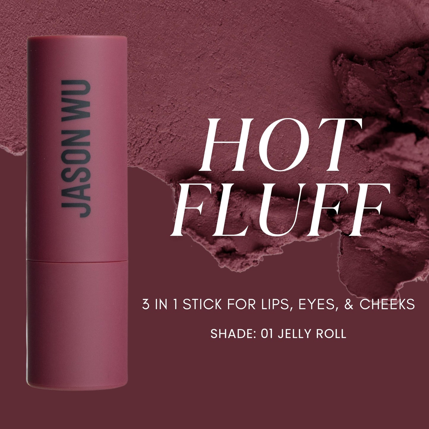 Jason Wu Beauty Hot Fluff Modern Matte Lipstick – 3-in-1 Lipstick, Blush & Shadow (Souffle) 3.8g