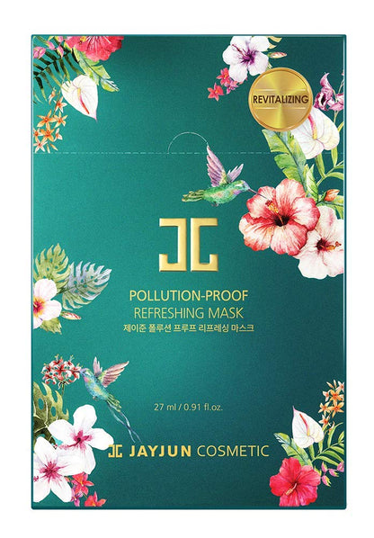 JAYJUN Pollution-Proof Refreshing Mask (10 Sheets) – Cupra Sheet Mask with Ectoin & Ginger Oil