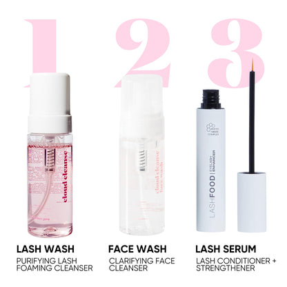 JB LASHES Gentle Eyelash Extension Lash Shampoo with Tea Tree – Aloe, Oil-Free Foaming Cleanser, 5.1 oz / 150 ml