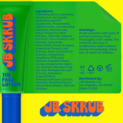 JB SKRUB The Face Lotion - Hydrating, Oil-Control Face Moisturizer for Kids & Teens (Blue Light Protection) 1.7 oz