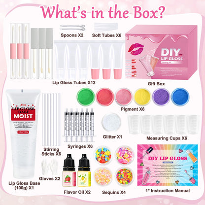 Jcoos Lip Gloss Making Kit - DIY Lip Gloss for Beginners, Teens & Women