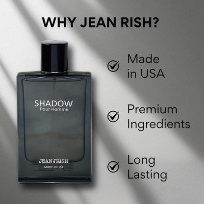 Jean Rish Shadow Pour Homme EDT – Lemon, Cedar & Musk, 3.4 oz / 100 ml