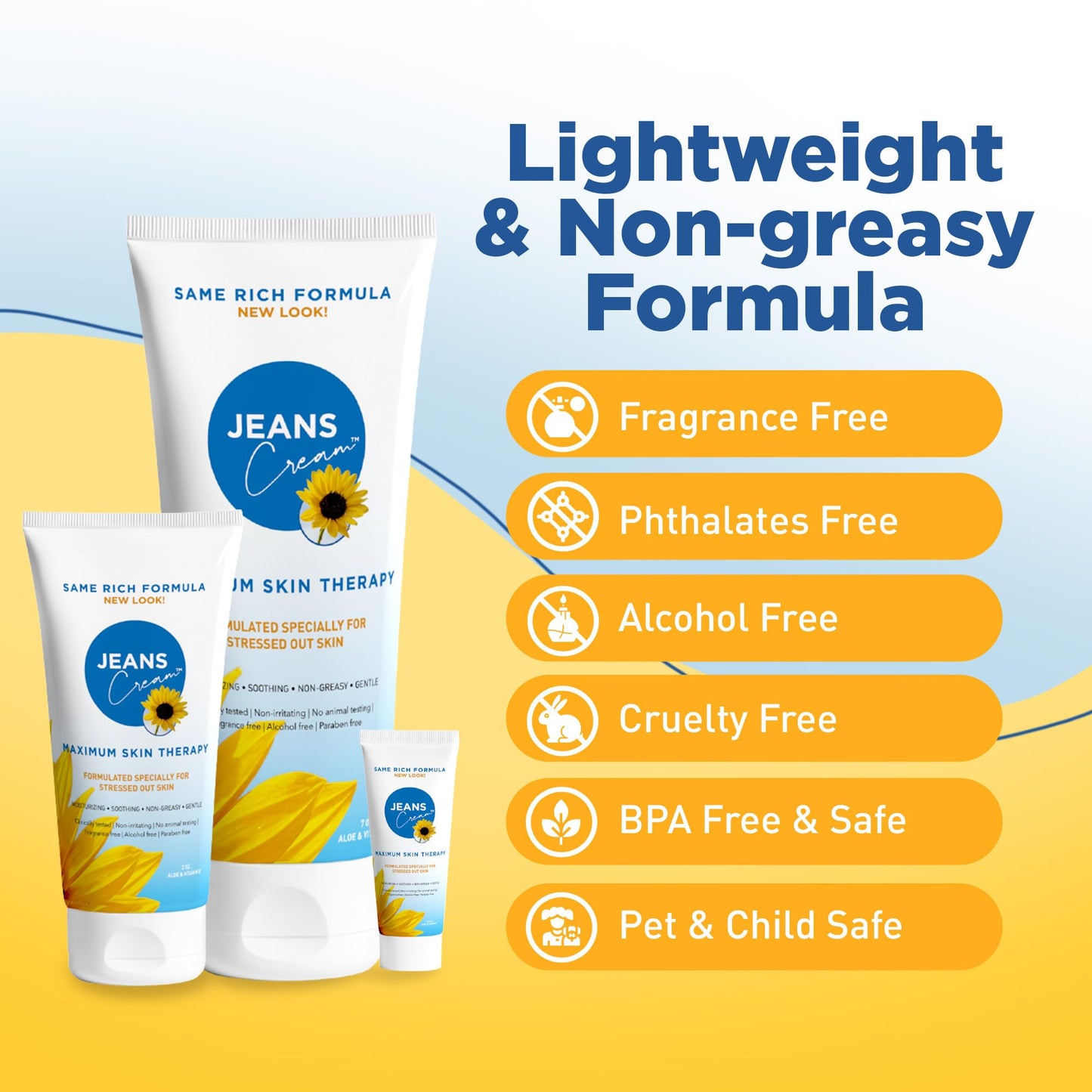 Jeans Cream Radiation Burn Cream — Maximum Skin Therapy with Vitamin E & Aloe (Gift Set)
