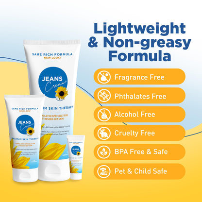Jeans Cream Radiation Burn Cream — Maximum Skin Therapy with Vitamin E & Aloe (Gift Set)
