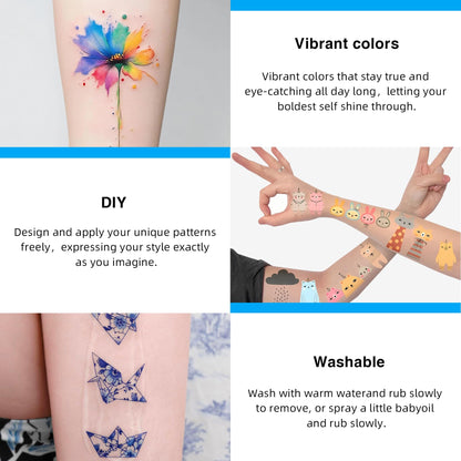 Jecqbor Printable Temporary Tattoo Paper for Inkjet Printer – 12-Pack 8.5x11
