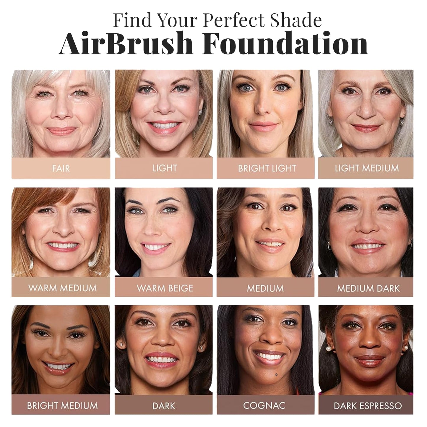 Jerome Alexander MagicMinerals AirBrush Foundation Set – 3pc Buildable Coverage & Anti-Aging Actives
