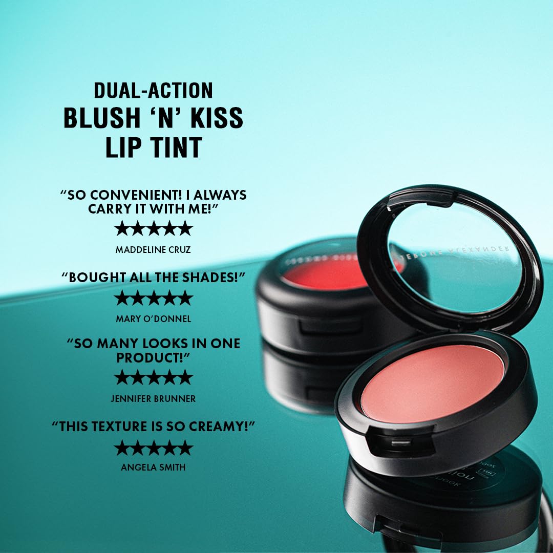 Jerome Alexander Blush ‘n’ Kiss Cream for Cheeks & Lips – Creamy, Lightweight Buildable Blush Balm in Watermelon