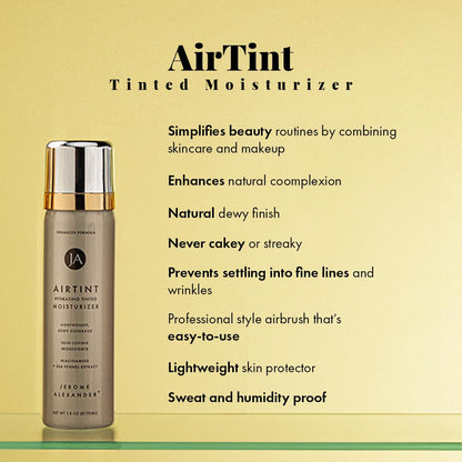 Jerome Alexander MagicMinerals AirTint Tinted Moisturizer Spray — Light, Buildable Coverage (Fair) – 2PC