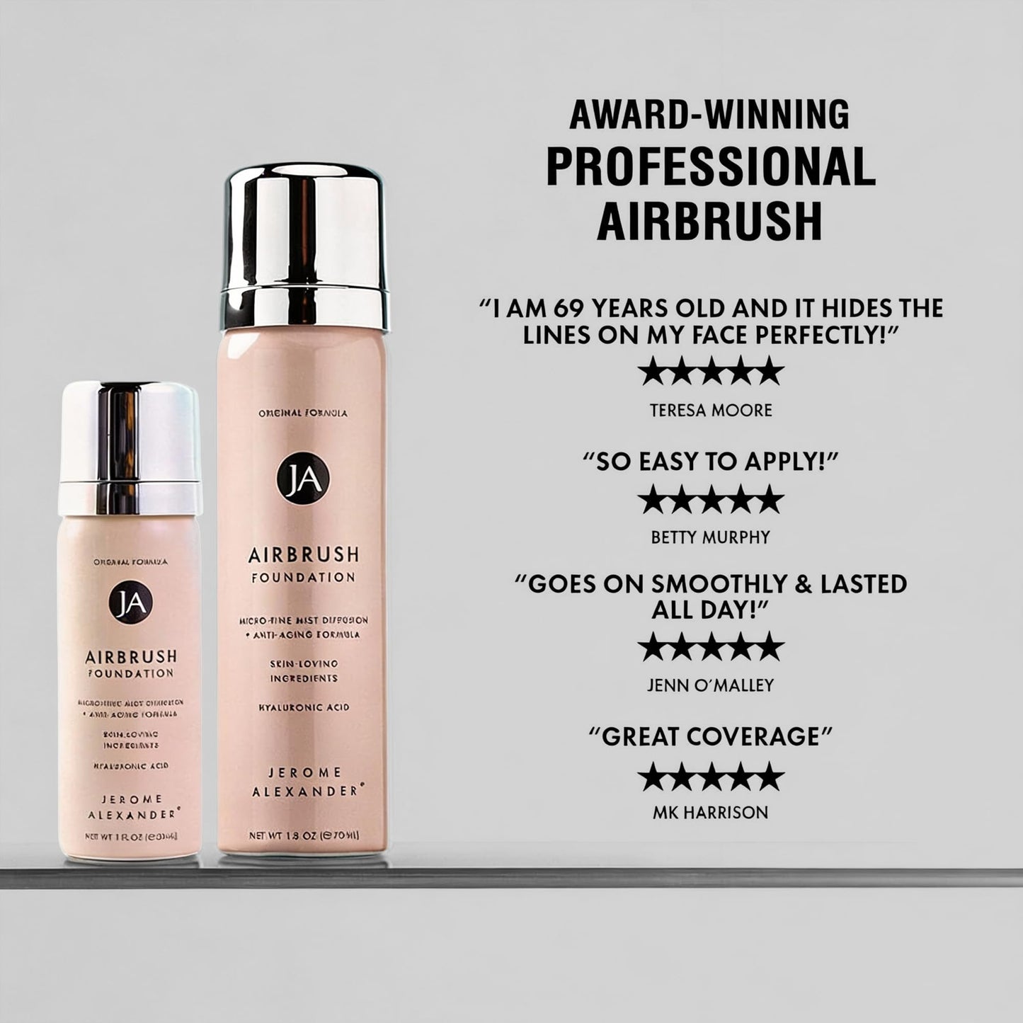 Jerome Alexander MagicMinerals AirBrush Foundation Spray – Ultra-Light Full Coverage (Dark)