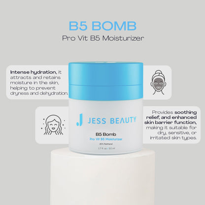 JESS BEAUTY B5 Bomb Pro Vitamin B5 Face Moisturizer | Deep Hydration 50 ml