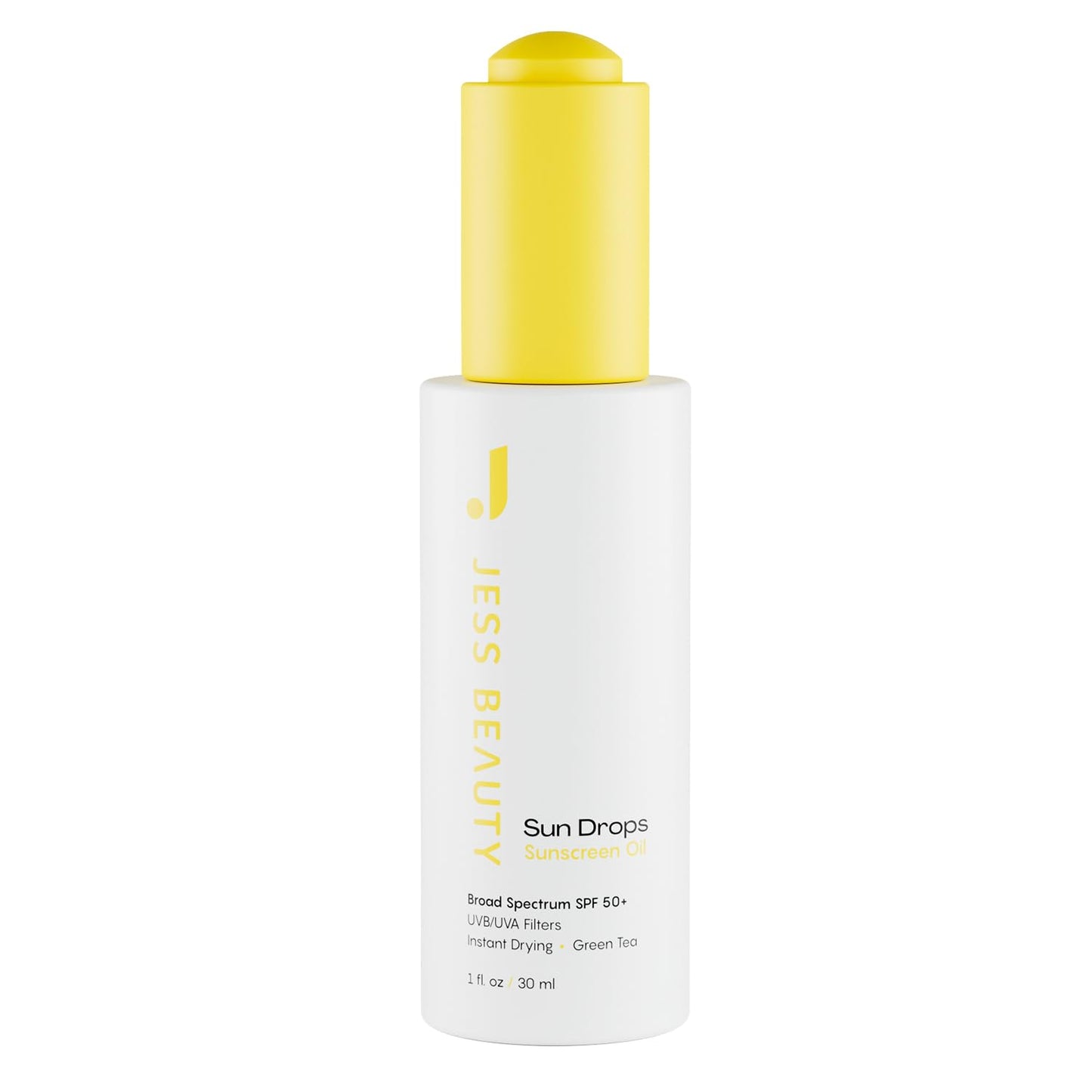 JESS BEAUTY Face Sunscreen Sun Drops SPF 50 | Lightweight Oil with Camellia Sinensis & Squalane | 1 fl oz