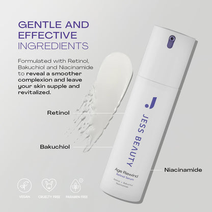 JESS BEAUTY Age Rewind Retinol Cream | Centella Asiatica & Hyaluronic Acid Night Moisturizer