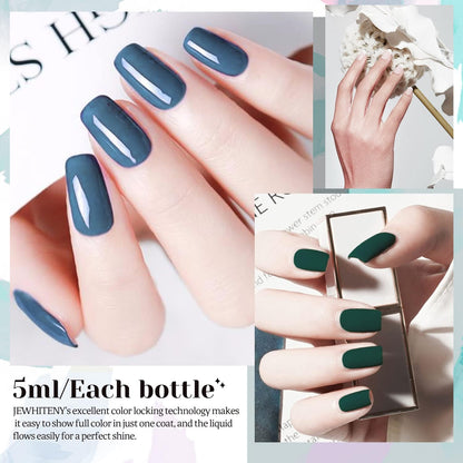 JEWHITENY 45-Pcs Gel Nail Polish Kit – Soak-Off Gel, 40 Colors + Base & Top Coats, Gift for Women