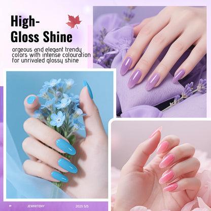 JEWHITENY Poly Gel Nail Kit – 14 Colors, 48W UV Lamp, Base & Top Coats, All-in-One Starter Kit