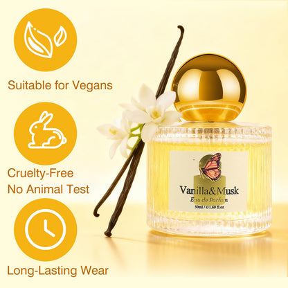 Jgppe Vanilla Musk Perfume for Women – 1.7 fl oz Eau de Parfum, Long-Lasting Sweet Vanilla Scent