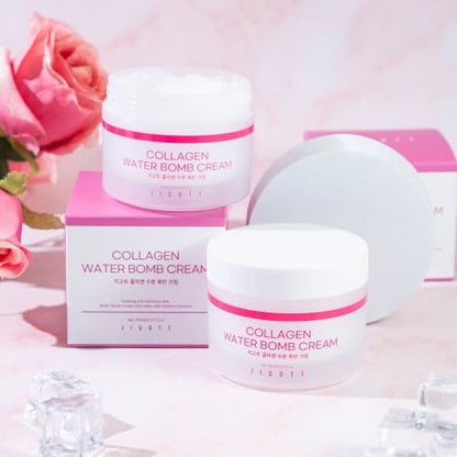 Jigott Collagen Water Bomb Cream Net 150ml/5.1 fl oz – Refreshing, Non-Sticky Hydration