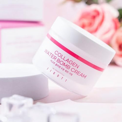Jigott Collagen Water Bomb Cream Net 150ml/5.1 fl oz – Refreshing, Non-Sticky Hydration