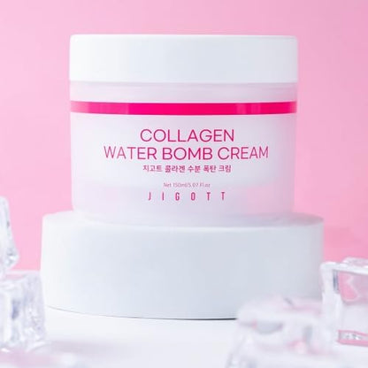 Jigott Collagen Water Bomb Cream Net 150ml/5.1 fl oz – Refreshing, Non-Sticky Hydration