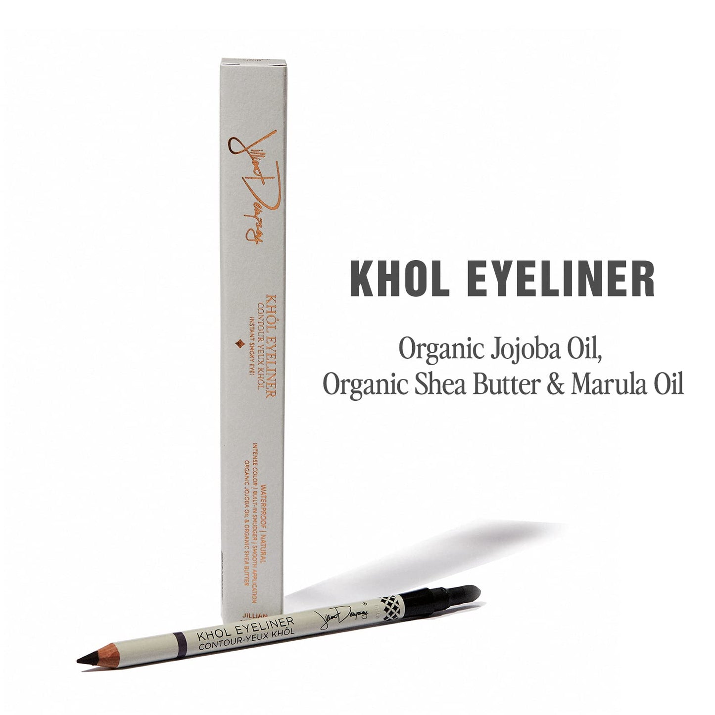 Jillian Dempsey Khol Eyeliner – Waterproof Pencil with Built-In Smudger, Rich Pigment