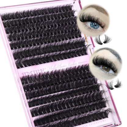 JIMIRE Lash Clusters Thick 100D+120D Volume Lashes 280Pcs | 11-18mm D Curl, DIY at Home
