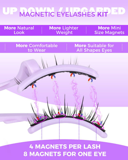 Jimire Cat Eye Magnetic Eyelashes – Natural Look, Reusable with Applicator